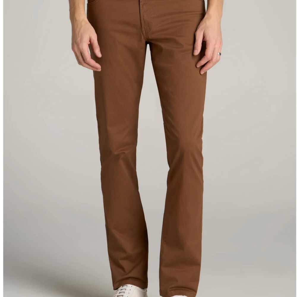 Brand New Carman Tapered Fit Five-Pocket Pants – Tall Fit – Nutshell Color